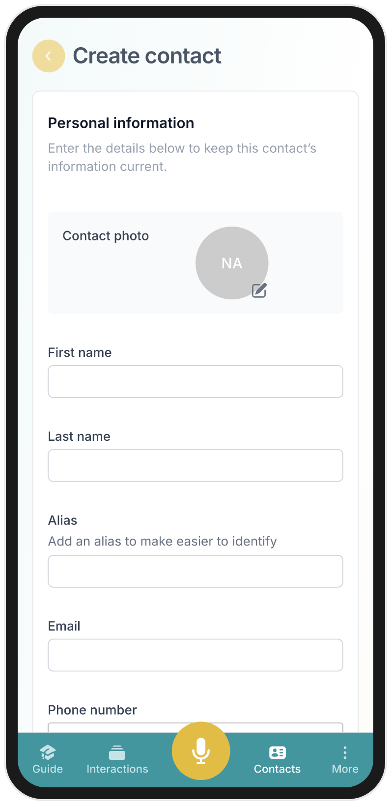 BlaBlaNote mobile app contact creation from LinkedIn