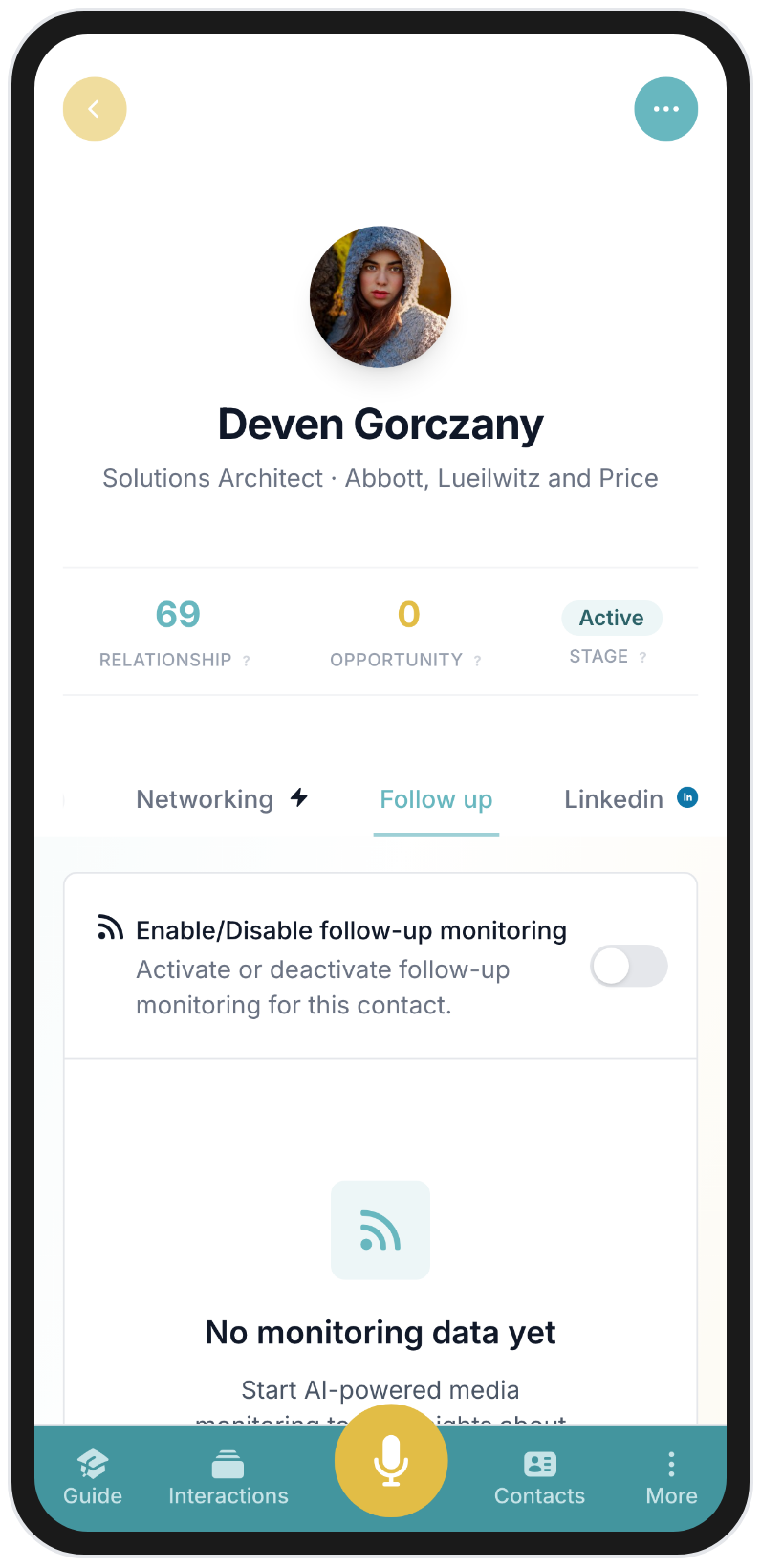 BlaBlaNote mobile app contact follow-up reminder